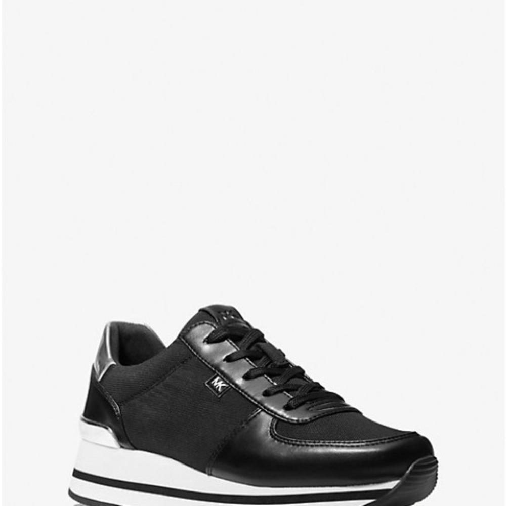 Michael Kors Black Monique canvas trainer